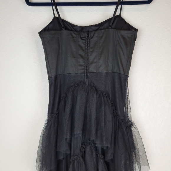 NWT City Studios Junior Sweetheart-Neck Tiered Dress on Blacl Size 12 - Picture 7 of 13